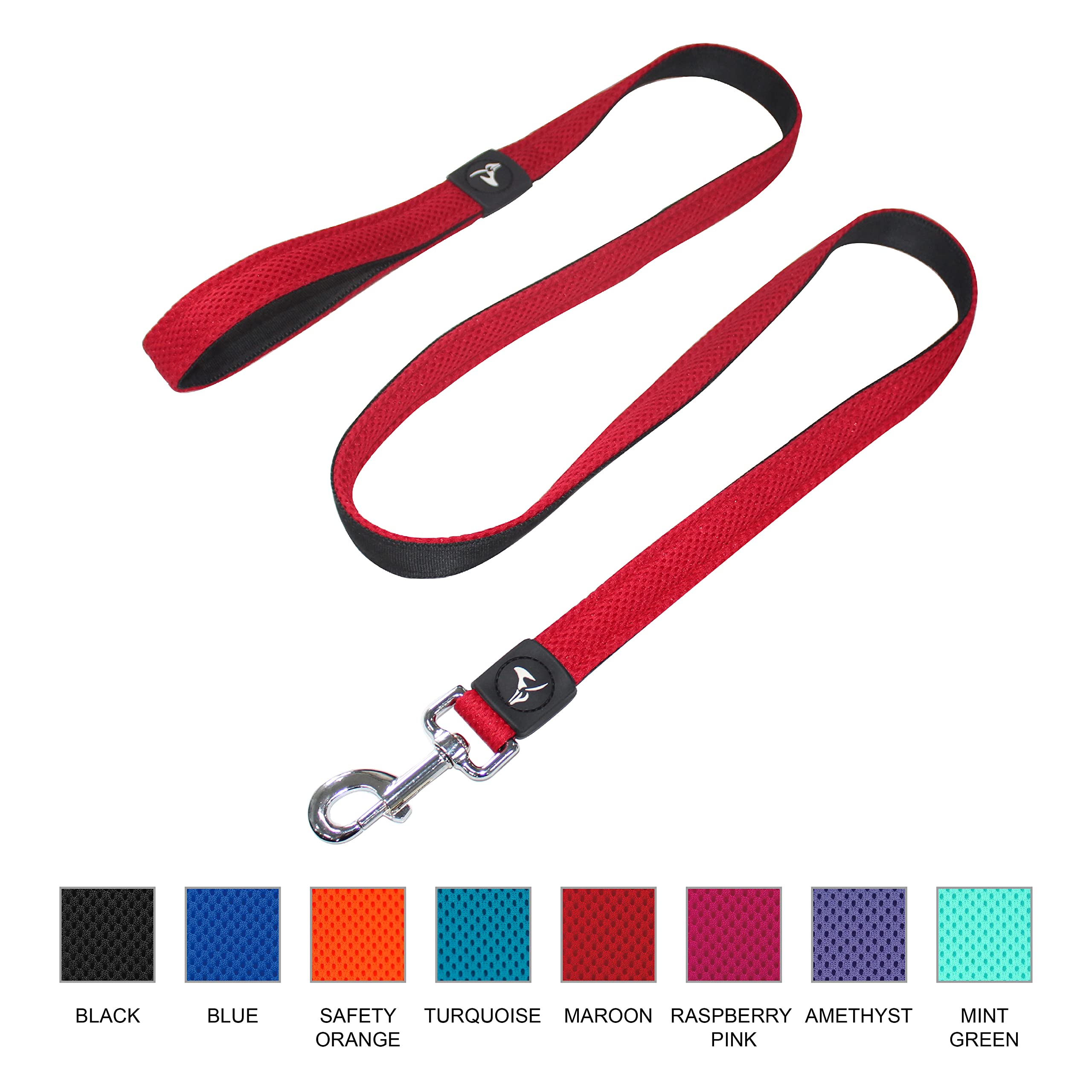 Kruz Premier 5Ft Dog Mesh Leash - Kza1160-02Xs - Lightweight, Breathable, Comfort Puffy Leash - Secure Dual-Layered Tangle-Free